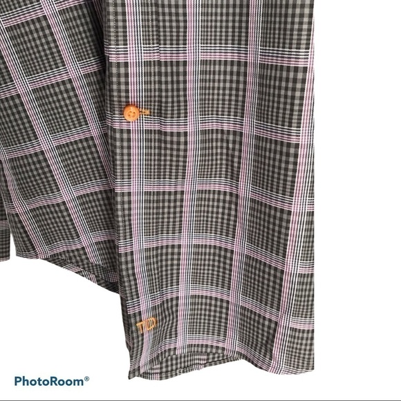 𝅺thomas Dean Grey/Purple Button Up Long Sleeve Sz L - Picture 4 of 5